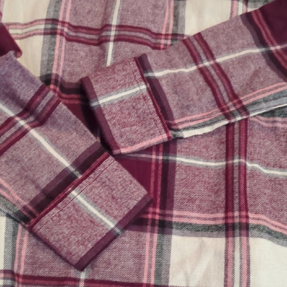 Stylish Kids' Burgundy Plaid Button-Down Shirt - Picture 5 of 5